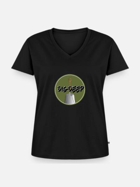 Grab Tief Schaufel - Frauen Premium Bio T-Shirt mit V-Ausschnitt - Schwarz