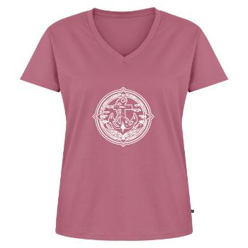 Bateau d’ancre Navire Nautique - T-shirt encolure en V Premium bio Femme - mauve - Devant - AI Model Female 172 dark (172cm)