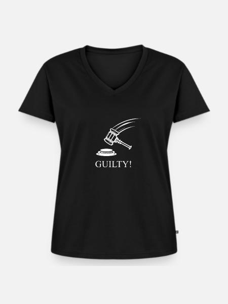 Schuldig! - Frauen Premium Bio T-Shirt mit V-Ausschnitt - Schwarz