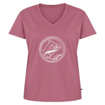 Pêche au poisson Pêche en mer - T-shirt encolure en V Premium bio Femme - mauve - Devant - AI Model Female 172 dark (172cm)