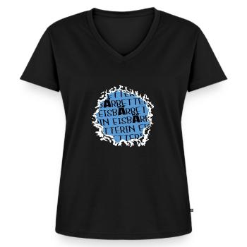 erde retten fleischfrei animal nordpol bewusstsein - Frauen Premium Bio T-Shirt mit V-Ausschnitt - Schwarz - Vorne - AI Model Female 172 light (172cm)
