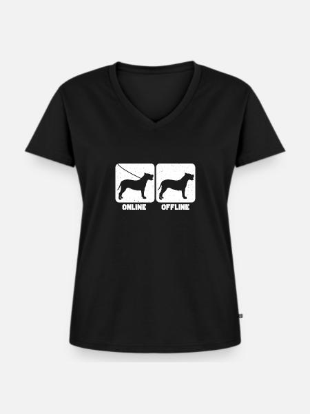 Alano Espanol - Frauen Premium Bio T-Shirt mit V-Ausschnitt - Schwarz