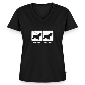 Cocker Spaniel - T-shirt encolure en V Premium bio Femme - noir - Devant - AI Model Female 172 light (172cm)