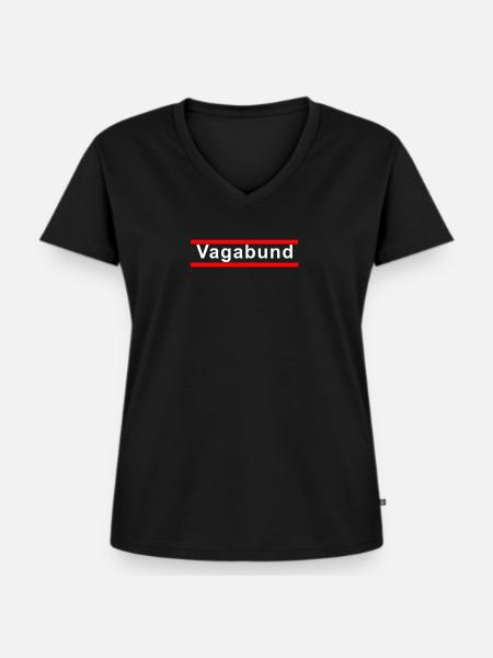 Vagabund - Frauen Premium Bio T-Shirt mit V-Ausschnitt - Schwarz