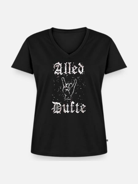 "Alled Dufte" cooler berliner Spruch - Frauen Premium Bio T-Shirt mit V-Ausschnitt - Schwarz