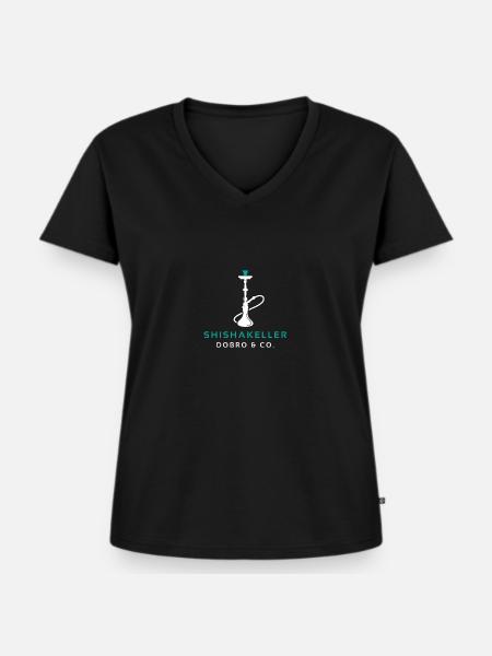 Shishakeller weiß/türkis - Frauen Premium Bio T-Shirt mit V-Ausschnitt - Schwarz