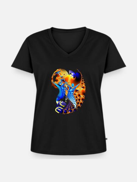 trance mission - Frauen Premium Bio T-Shirt mit V-Ausschnitt - Schwarz