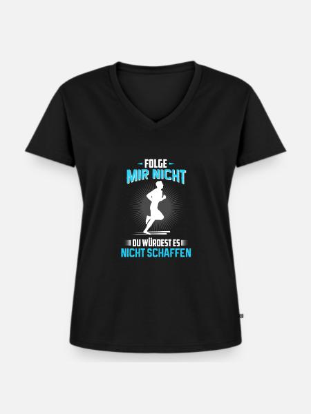 jogger - Frauen Premium Bio T-Shirt mit V-Ausschnitt - Schwarz