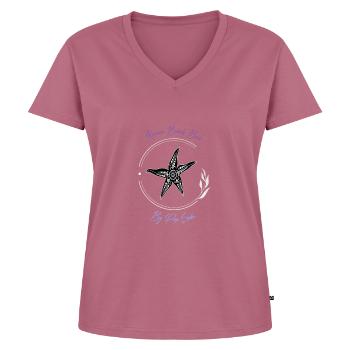 Karma Beach starfish purple blue - Women's Premium Organic V-neck T-shirt - mauve - Front - AI Model Female 172 dark (172cm)