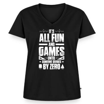 Math Math Math Teacher Mathematician Gift - T-shirt encolure en V Premium bio Femme - noir - Devant - AI Model Female 172 light (172cm)