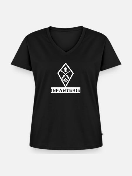 Infanterie - Frauen Premium Bio T-Shirt mit V-Ausschnitt - Schwarz