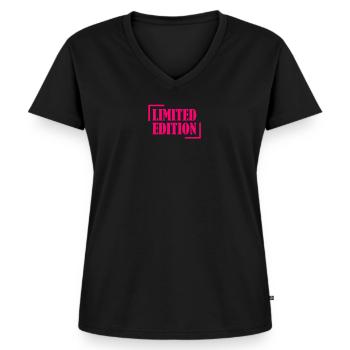 limited edition. - Women's Premium Organic V-neck T-shirt - black - Front - AI Model Female 172 light (172cm)