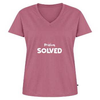 Problem Solved - Marriage - Women's Premium Organic V-neck T-shirt - mauve - Front - AI Model Female 172 dark (172cm)