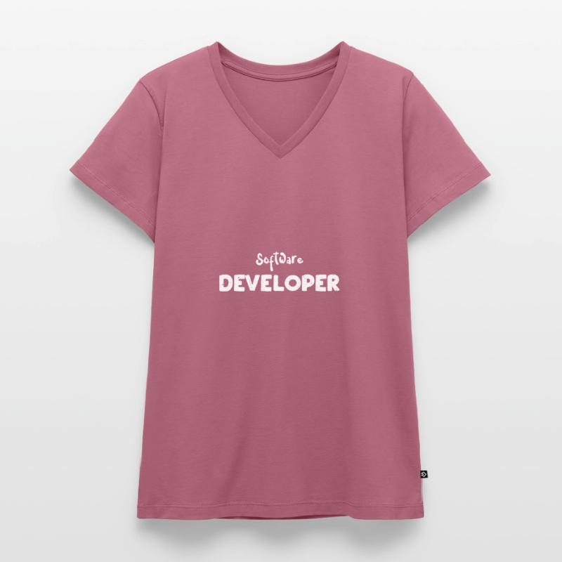 Software Developer - Coding Frauen Premium Bio T-Shirt mit V-Ausschnitt
