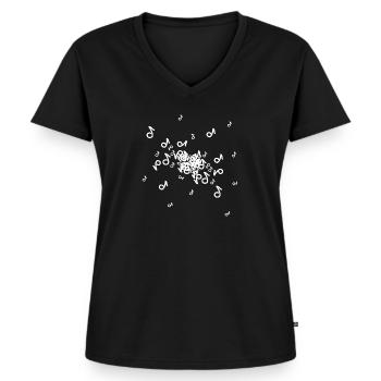 Noten - Frauen Premium Bio T-Shirt mit V-Ausschnitt - Schwarz - Vorne - AI Model Female 172 light (172cm)