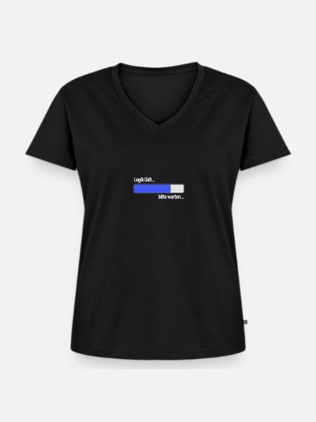 Loading Logik - Frauen Premium Bio T-Shirt mit V-Ausschnitt - Schwarz