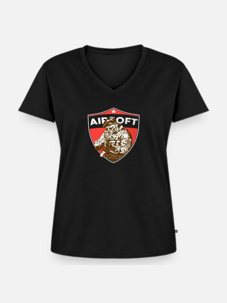 Airsoft - Frauen Premium Bio T-Shirt mit V-Ausschnitt - Schwarz