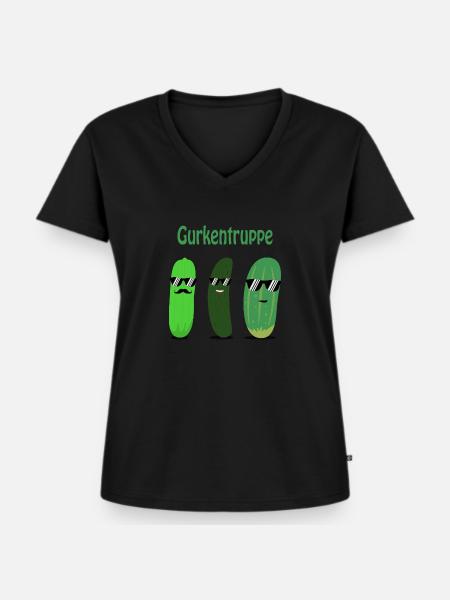 Gurken - Gurke - Gurkentruppe - Frauen Premium Bio T-Shirt mit V-Ausschnitt - Schwarz