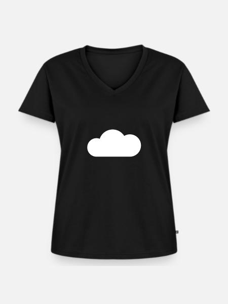 Cloud - Frauen Premium Bio T-Shirt mit V-Ausschnitt - Schwarz