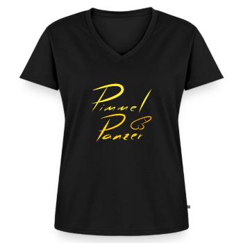 Pimmel Panzer gold JGA Junggesellenabschied Malle - Frauen Premium Bio T-Shirt mit V-Ausschnitt - Schwarz - Vorne - AI Model Female 172 light (172cm)
