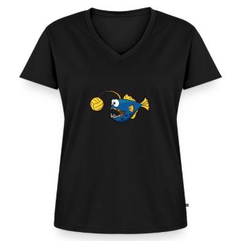 Anglerfisch Wasserball - Frauen Premium Bio T-Shirt mit V-Ausschnitt - Schwarz - Vorne - AI Model Female 172 light (172cm)