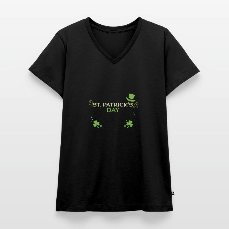 Fête de la Saint-Patrick T-shirt encolure en V Premium bio Femme
