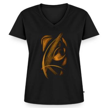 abstrakt - Frauen Premium Bio T-Shirt mit V-Ausschnitt - Schwarz - Vorne - AI Model Female 172 light (172cm)