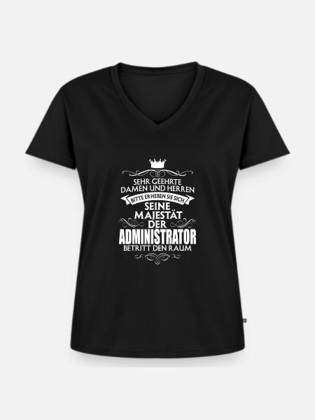 ADMINISTRATOR - Frauen Premium Bio T-Shirt mit V-Ausschnitt - Schwarz