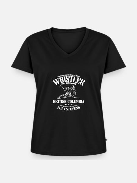 Alpine Ski - Kanada - Frauen Premium Bio T-Shirt mit V-Ausschnitt - Schwarz
