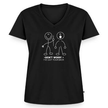 Strichmännchen - lustiger Spruch - Frauen Premium Bio T-Shirt mit V-Ausschnitt - Schwarz - Vorne - AI Model Female 172 light (172cm)