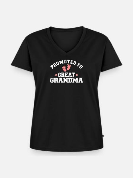 Uroma - Frauen Premium Bio T-Shirt mit V-Ausschnitt - Schwarz