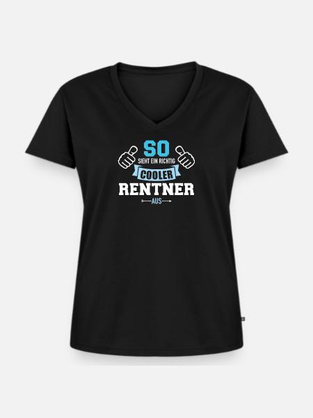 Rentner - Frauen Premium Bio T-Shirt mit V-Ausschnitt - Schwarz