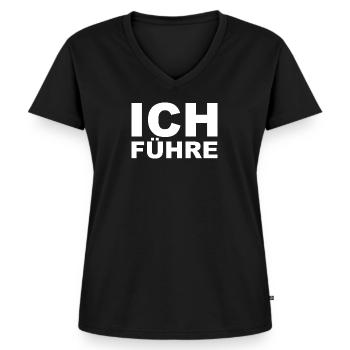 Tanzen Tänzer Ich führe - Frauen Premium Bio T-Shirt mit V-Ausschnitt - Schwarz - Vorne - AI Model Female 172 light (172cm)