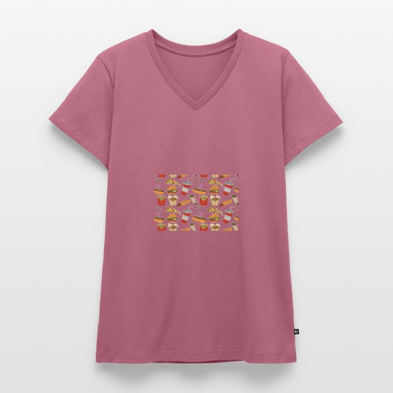 Fast Food Patterns Women's Premium Organic V-neck T-shirt