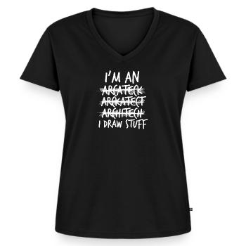 Ich bin Architekt - Frauen Premium Bio T-Shirt mit V-Ausschnitt - Schwarz - Vorne - AI Model Female 172 light (172cm)