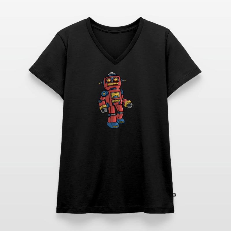 Robot Sci-Fi Artificial Intelligence Bot Gift Women's Premium Organic V-neck T-shirt