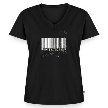Barcode Geschenkidee - Frauen Premium Bio T-Shirt mit V-Ausschnitt - Schwarz - Vorne - AI Model Female 172 light (172cm)
