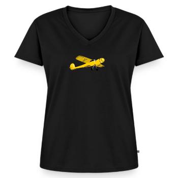 Airplane - Women's Premium Organic V-neck T-shirt - black - Front - AI Model Female 172 light (172cm)