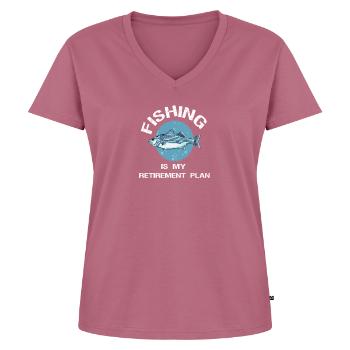 Fishing - Women's Premium Organic V-neck T-shirt - mauve - Front - AI Model Female 172 dark (172cm)