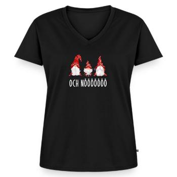 Grumpy Xmas Wichtel Gnome Zwerge Weihnachten Spaß - Frauen Premium Bio T-Shirt mit V-Ausschnitt - Schwarz - Vorne - AI Model Female 172 light (172cm)