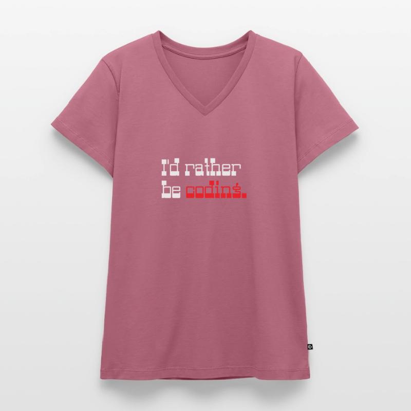 Je préfère coder Programmer Coder T-shirt encolure en V Premium bio Femme