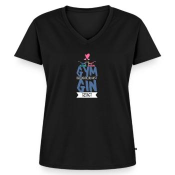Tonic Sans alcool est en quelque sorte Ginlos Gin - T-shirt encolure en V Premium bio Femme - noir - Devant - AI Model Female 172 light (172cm)