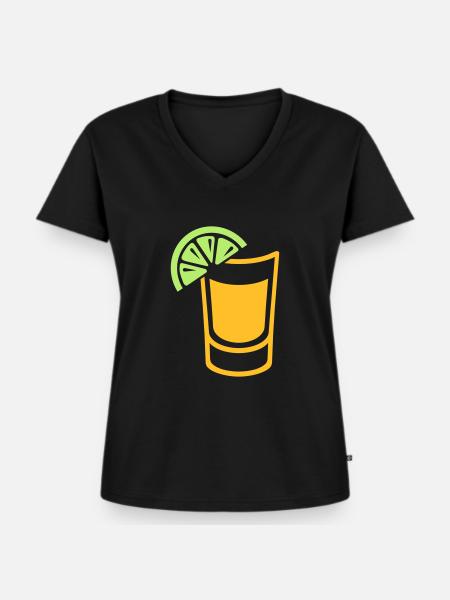 Tequila - Frauen Premium Bio T-Shirt mit V-Ausschnitt - Schwarz