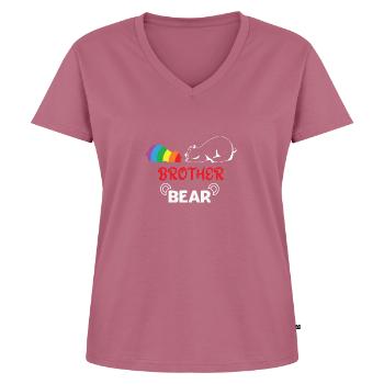 LBGT Flag Gay Pride Human Brother Bear - Women's Premium Organic V-neck T-shirt - mauve - Front - AI Model Female 172 dark (172cm)
