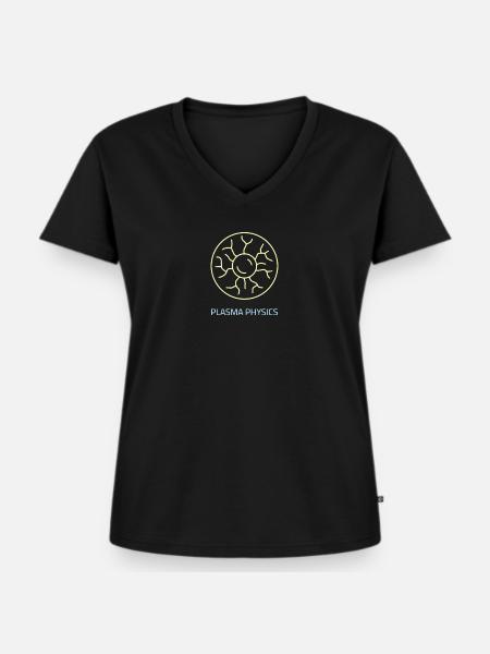 Plasma - Frauen Premium Bio T-Shirt mit V-Ausschnitt - Schwarz
