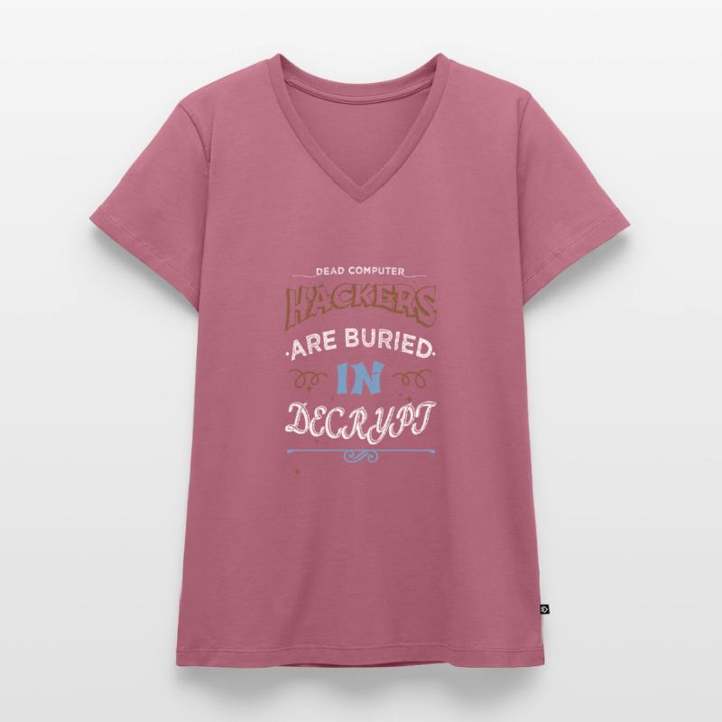 hacker fans computer funny equestrian hacking code Frauen Premium Bio T-Shirt mit V-Ausschnitt