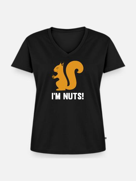 Ich bin verrückt - Frauen Premium Bio T-Shirt mit V-Ausschnitt - Schwarz