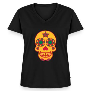 mexicansk kranium Calavera kranium Allehelgensdag - Premium økologisk T-shirt til kvinder - sort - Foran - AI Model Female 172 light (172cm)