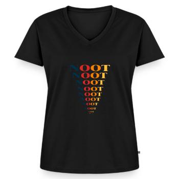 Noot Noot moth... - Women's Premium Organic V-neck T-shirt - black - Front - AI Model Female 172 light (172cm)