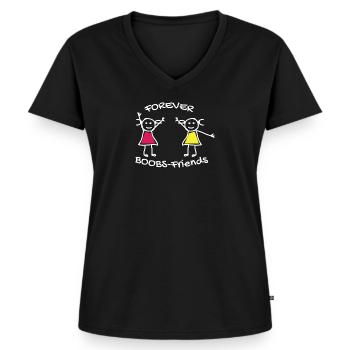 Lustiger Denglisch Spruch Denglisch Sprüche - Frauen Premium Bio T-Shirt mit V-Ausschnitt - Schwarz - Vorne - AI Model Female 172 light (172cm)
